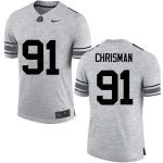 Men's Ohio State Buckeyes #91 Drue Chrisman Gray Nike NCAA College Football Jersey Cheap EZB6544UL